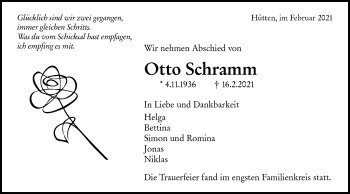 Traueranzeige von Otto Schramm von SÜDWEST PRESSE Ausgabe Ulm/Neu-Ulm