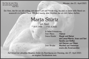 Traueranzeige von Marta Stürtz von Rundschau Gaildorf