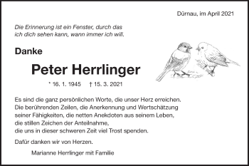 Traueranzeige von Peter Herrlinger von NWZ Neue Württembergische Zeitung