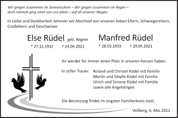 Traueranzeige von Else Rüdel von Haller Tagblatt