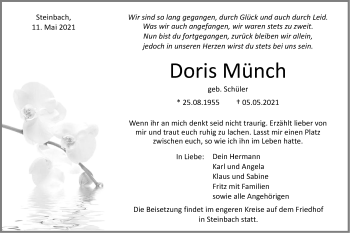 Traueranzeige von Doris Münch von Haller Tagblatt