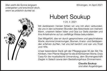 Traueranzeige von Hubert Soukup von NWZ Neue Württembergische Zeitung