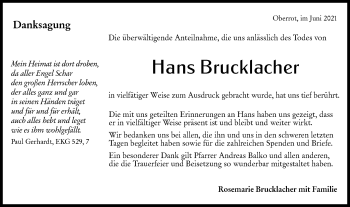 Traueranzeige von Hans Brucklacher von Rundschau Gaildorf