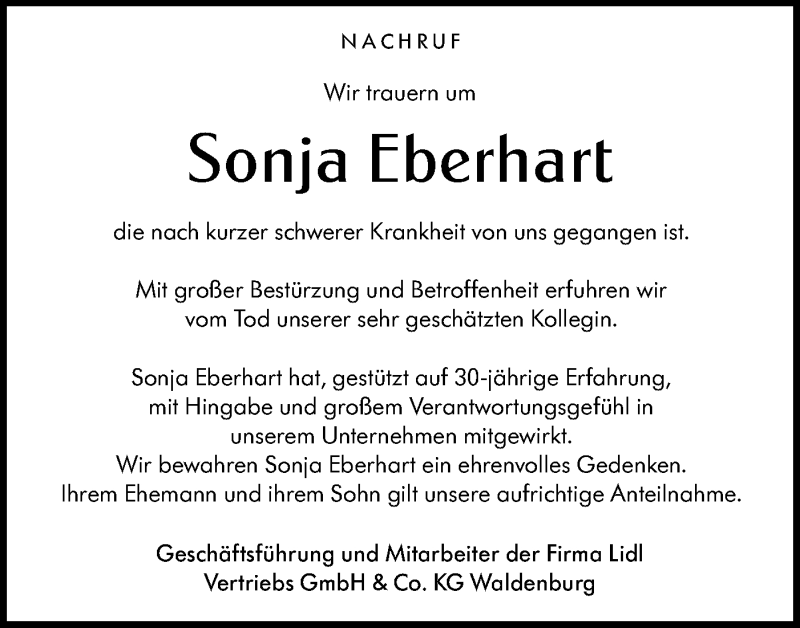  Traueranzeige für Sonja Eberhart vom 02.06.2021 aus Haller Tagblatt