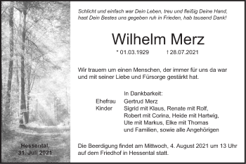 Traueranzeige von Wilhelm Merz von Haller Tagblatt