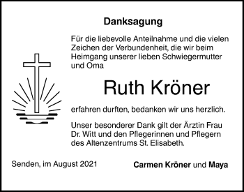 Traueranzeige von Ruth Kröner von SÜDWEST PRESSE Ausgabe Ulm/Neu-Ulm