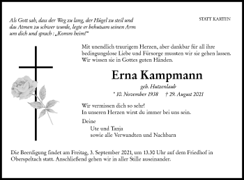 Traueranzeige von Erna Kampmann von Hohenloher Tagblatt