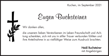 Traueranzeige von Eugen Buchsteiner von Geislinger Zeitung