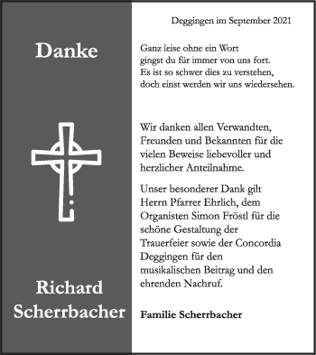 Traueranzeige von Richard Scherrbacher von Geislinger Zeitung