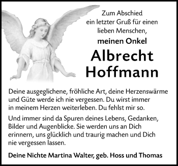 Traueranzeige von Albrecht Hoffmann von Alb-Bote/Metzinger-Uracher Volksblatt