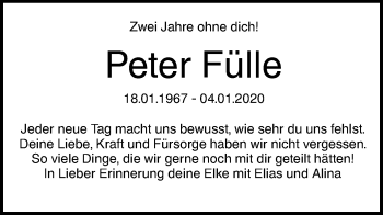 Traueranzeige von Peter Fülle von SÜDWEST PRESSE Ausgabe Ulm/Neu-Ulm