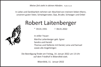 Traueranzeige von Robert Laitenberger von Haller Tagblatt