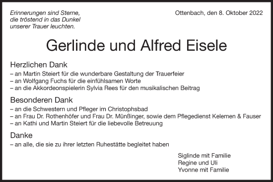 Traueranzeige von Alfred Eisele von NWZ Neue Württembergische Zeitung