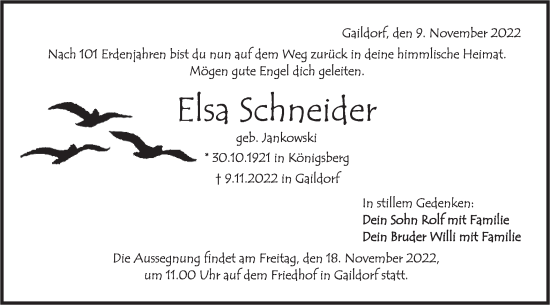 Traueranzeige von Elsa Schneider von Haller Tagblatt