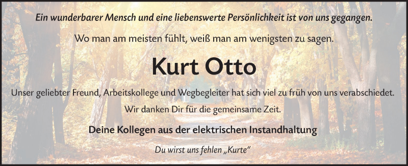  Traueranzeige für Kurt Otto vom 10.02.2022 aus Ehinger Tagblatt