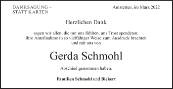 Traueranzeige von Gerda Schmohl von Geislinger Zeitung