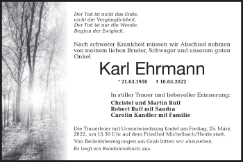 Traueranzeige von Karl Ehrmann von Hohenloher Tagblatt