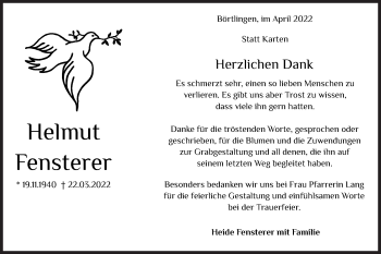 Traueranzeige von Helmut Fensterer von NWZ Neue Württembergische Zeitung