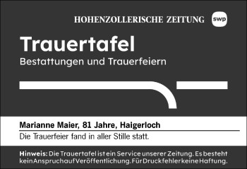 Traueranzeige von Totentafel vom 12.04.2022 von Metzinger-Uracher Volksblatt