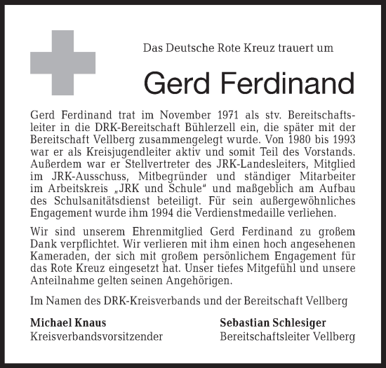 Traueranzeige von Gerd Ferdinand von Hohenloher Tagblatt