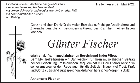 Traueranzeige von Günter Fischer von Geislinger Zeitung