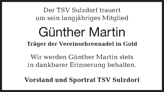 Traueranzeige von Günther Martin von Haller Tagblatt