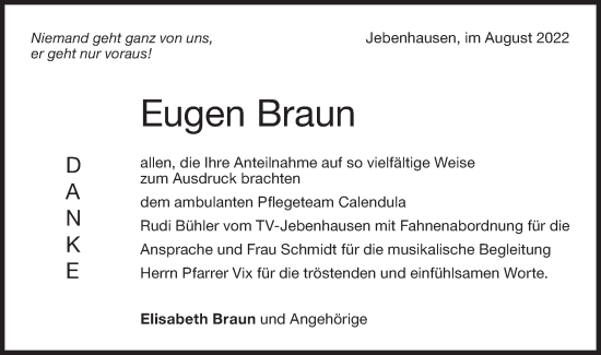 Traueranzeige von Eugen Braun von NWZ Neue Württembergische Zeitung