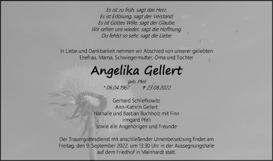 Traueranzeige von Angelika Gellert von Haller Tagblatt