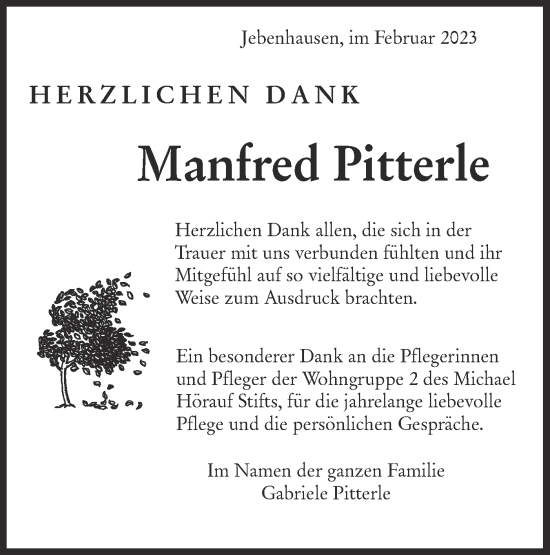 Traueranzeige von Manfred Pitterle von NWZ Neue Württembergische Zeitung