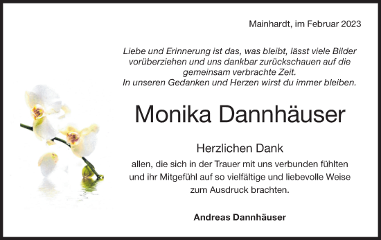 Traueranzeige von Monika Dannhäuser von Haller Tagblatt