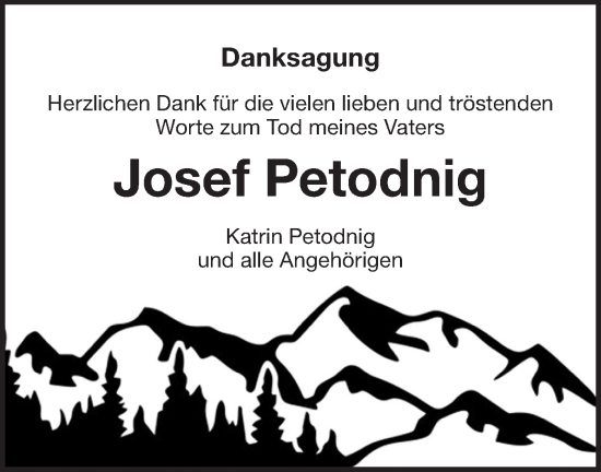 Traueranzeige von Josef Petodnig von Metzinger-Uracher Volksblatt