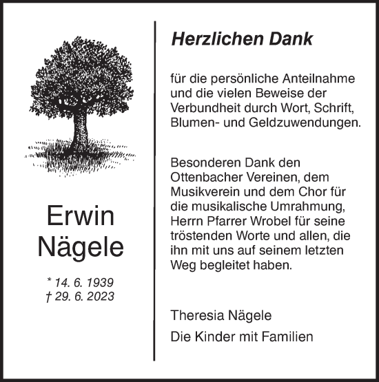 Traueranzeige von Erwin Nägele von NWZ Neue Württembergische Zeitung