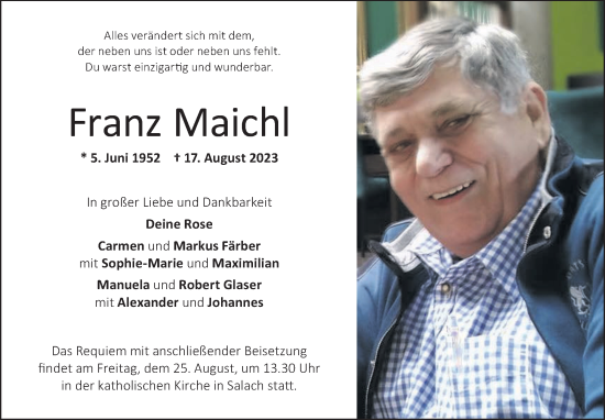 Traueranzeige von Franz Maichl von NWZ Neue Württembergische Zeitung