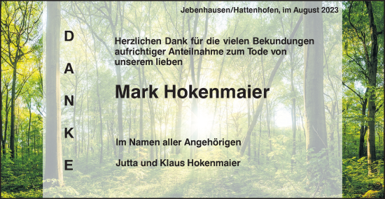 Traueranzeige von Mark Hokenmaier von NWZ Neue Württembergische Zeitung