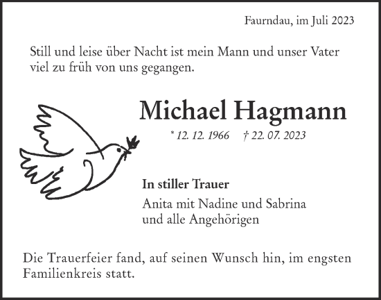 Traueranzeige von Michael Hagmann von NWZ Neue Württembergische Zeitung