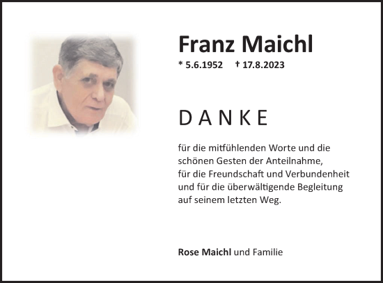 Traueranzeige von Franz Maichl von NWZ Neue Württembergische Zeitung