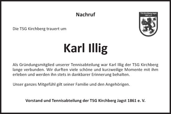 Traueranzeige von Karl Illig von Hohenloher Tagblatt