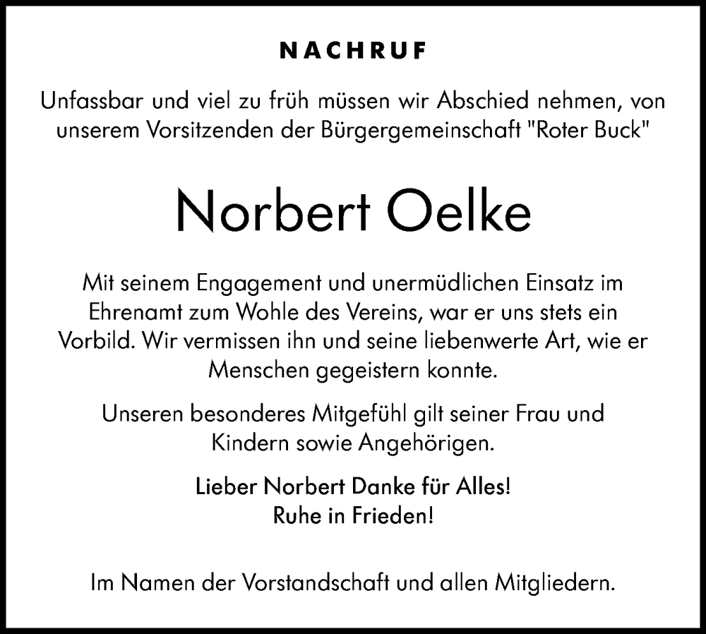  Traueranzeige für Norbert Oelke vom 29.01.2024 aus Hohenloher Tagblatt