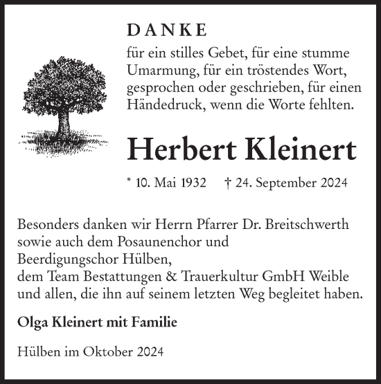 Traueranzeige von Herbert Kleinert von Alb-Bote/Metzinger-Uracher Volksblatt