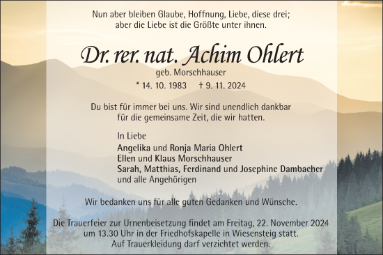 Traueranzeige von Achim Ohlert von Geislinger Zeitung