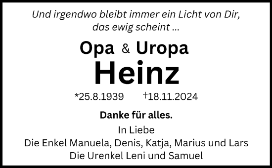 Traueranzeige von Heinz Mayer von Schwäbische Tagblatt