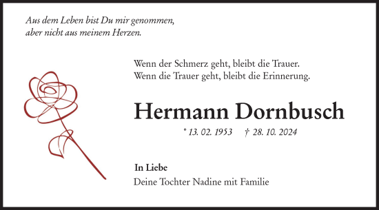 Traueranzeige von Hermann Dornbusch von Alb-Bote/Metzinger-Uracher Volksblatt