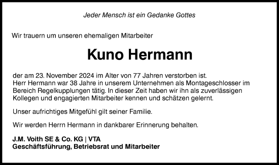 Traueranzeige von Kuno Hermann von Hohenloher Tagblatt