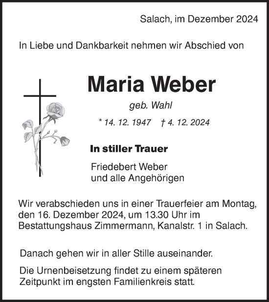 Traueranzeige von Maria Weber von NWZ Neue Württembergische Zeitung