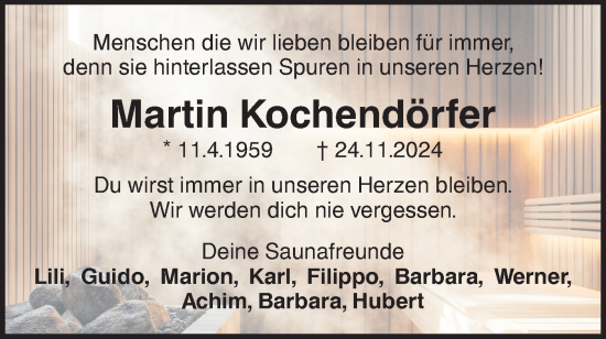 Traueranzeige von Martin Kochendörfer von Haller Tagblatt