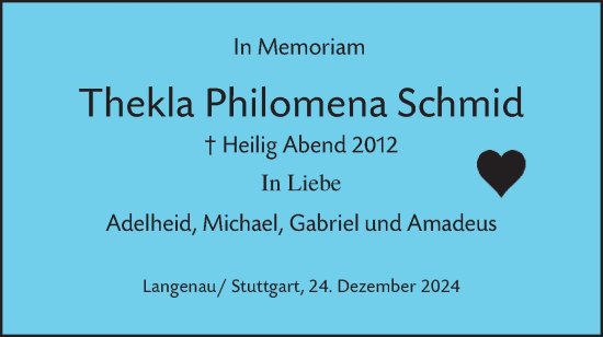 Traueranzeige von Thekla Philomena Schmid von SÜDWEST PRESSE Ausgabe Ulm/Neu-Ulm