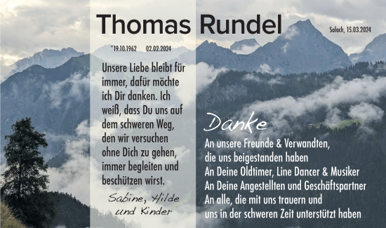 Traueranzeige von Thomas Rundel von NWZ Neue Württembergische Zeitung