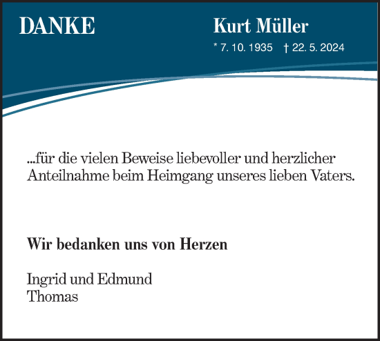 Traueranzeige von Kurt Müller von NWZ Neue Württembergische Zeitung