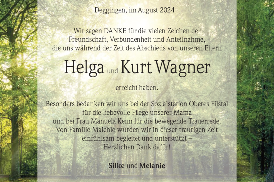 Traueranzeige von Kurt Wagner von Geislinger Zeitung